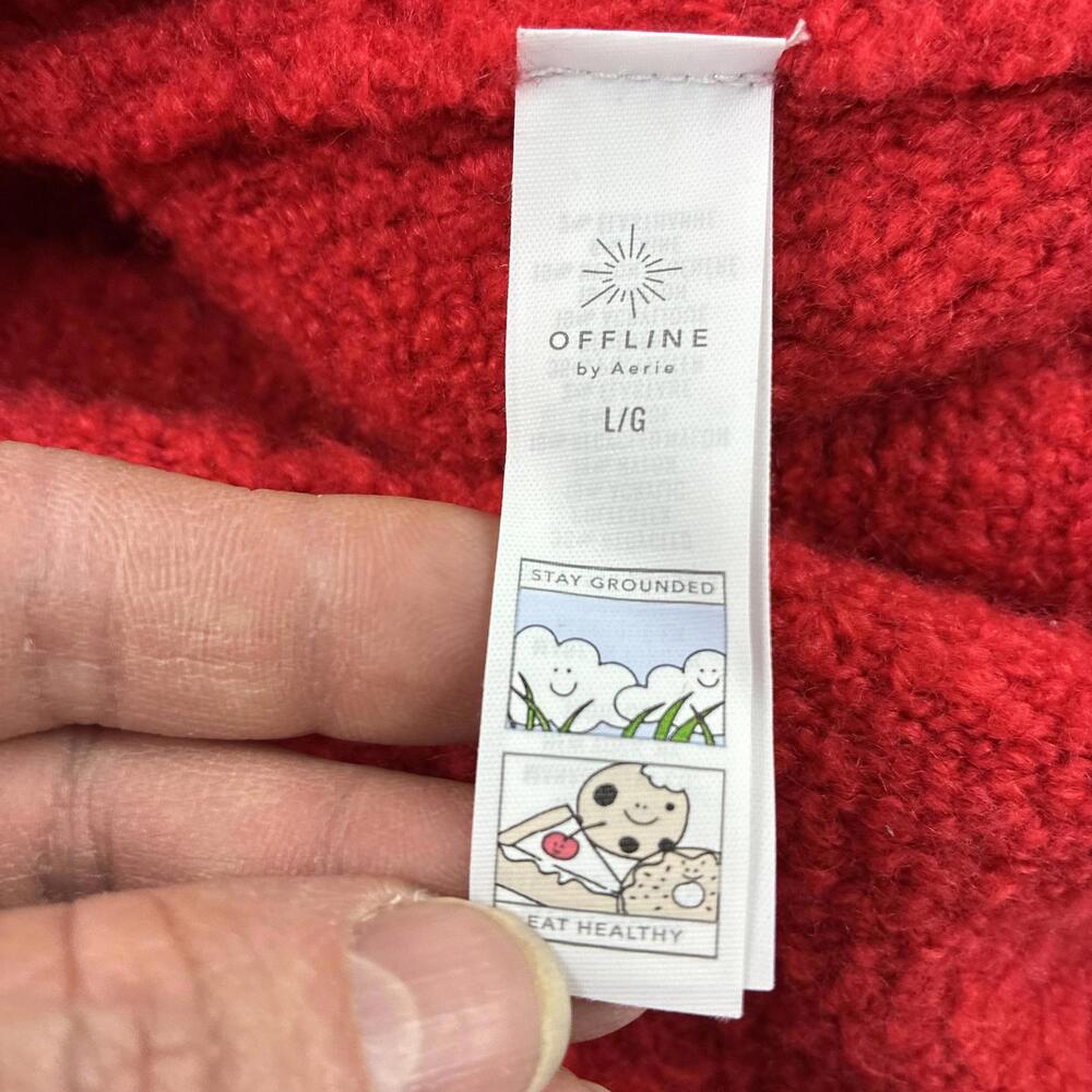 Offline by aerie Oversized Red Turtleneck Sweater Cabincore - Picture 8 of 9